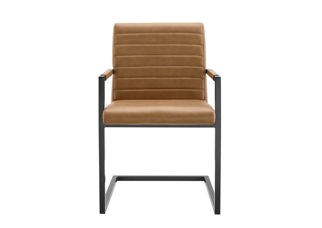 EEI-4522-TAN Savoy Vegan Leather Dining Chairs Set Of 2 By Modway