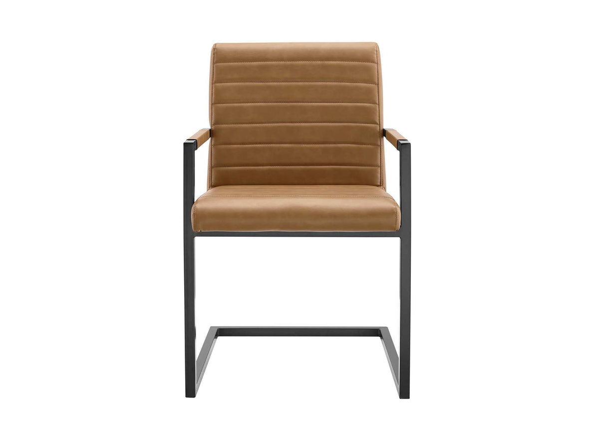 EEI-4522-TAN Savoy Vegan Leather Dining Chairs Set Of 2 By Modway