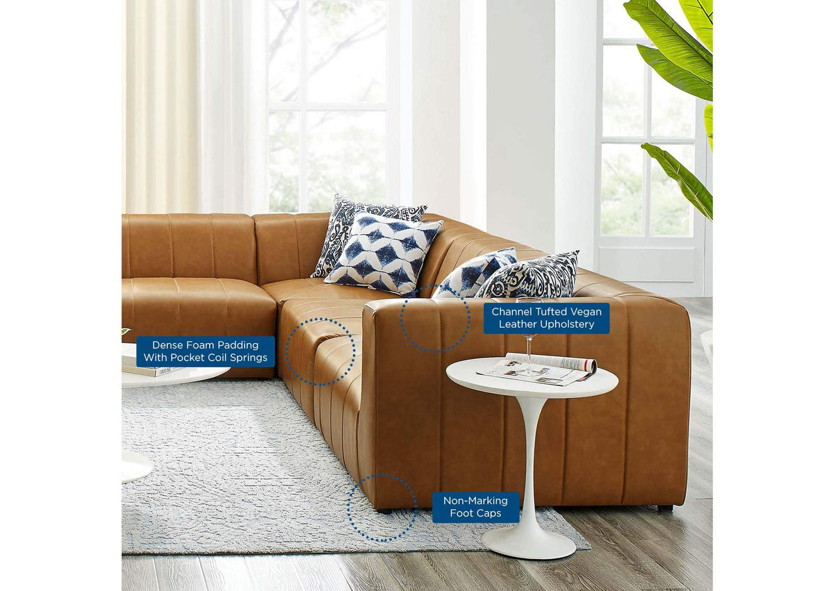 EEI-4536-TAN Bartlett 8-Piece Vegan Leather Sectional Sofa By Modway