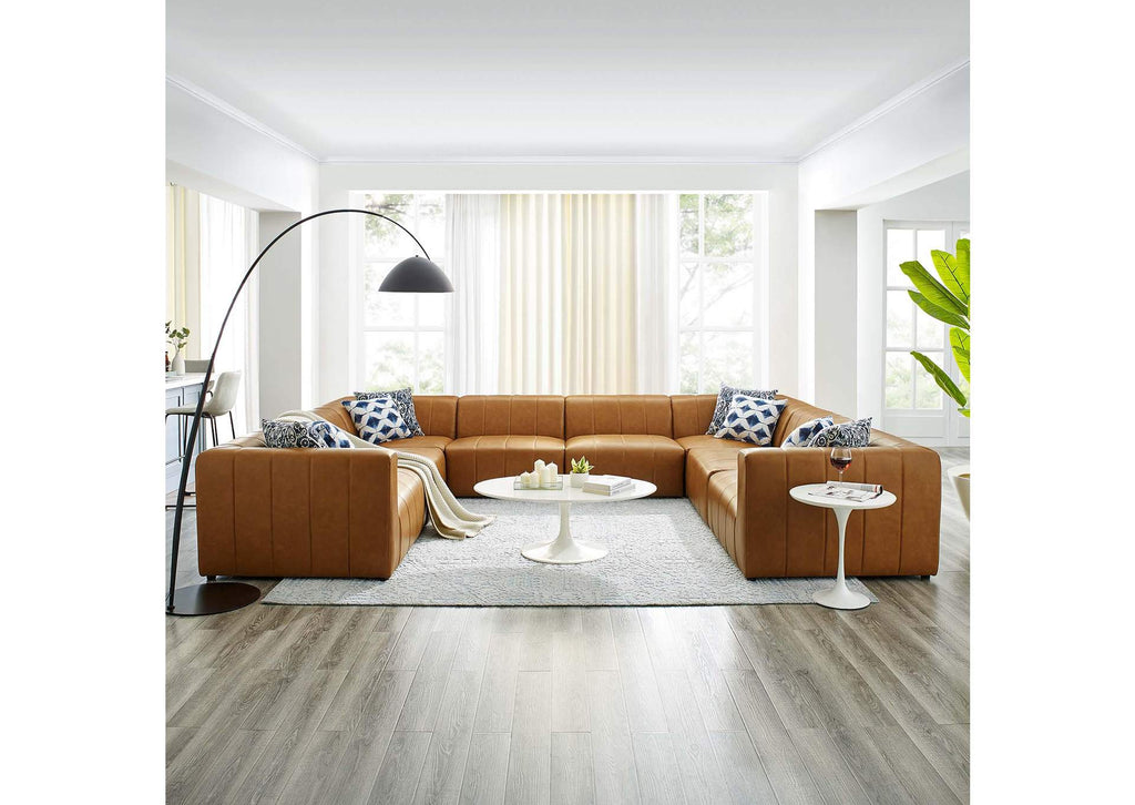 EEI-4536-TAN Bartlett 8-Piece Vegan Leather Sectional Sofa By Modway