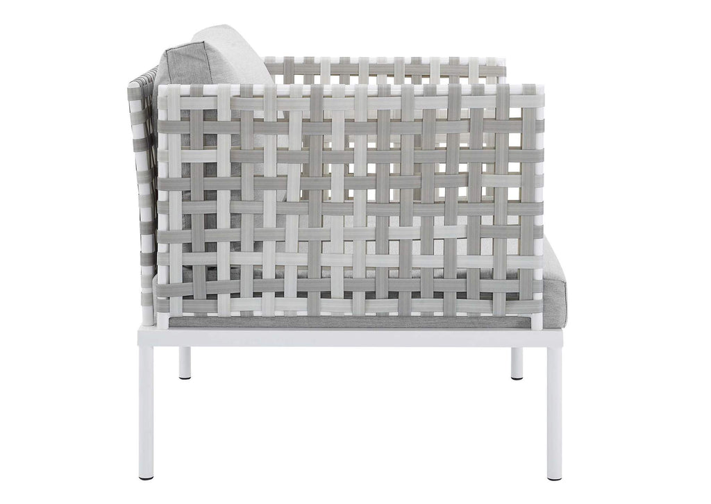 EEI-4541-TAU-GRY Harmony Sunbrella® Basket Weave Outdoor Patio Aluminum Armchair By Modway