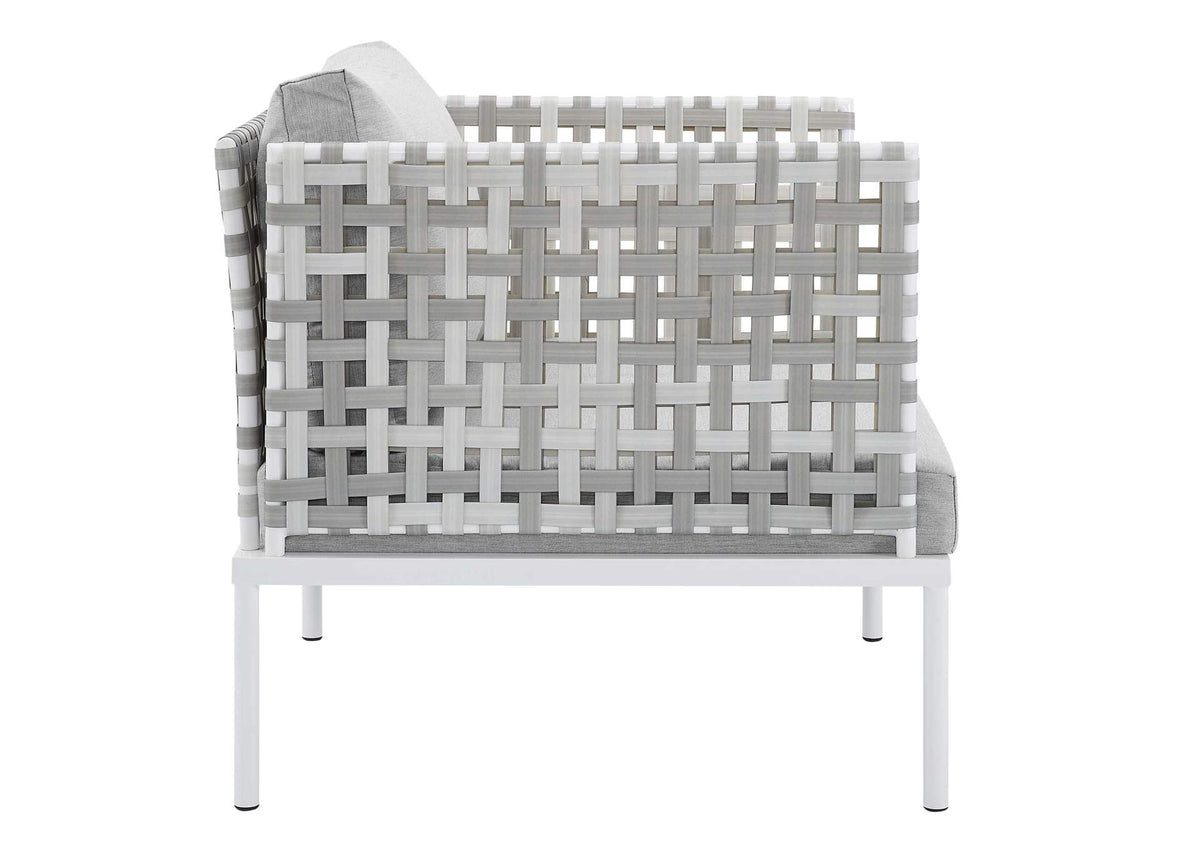 EEI-4541-TAU-GRY Harmony Sunbrella® Basket Weave Outdoor Patio Aluminum Armchair By Modway