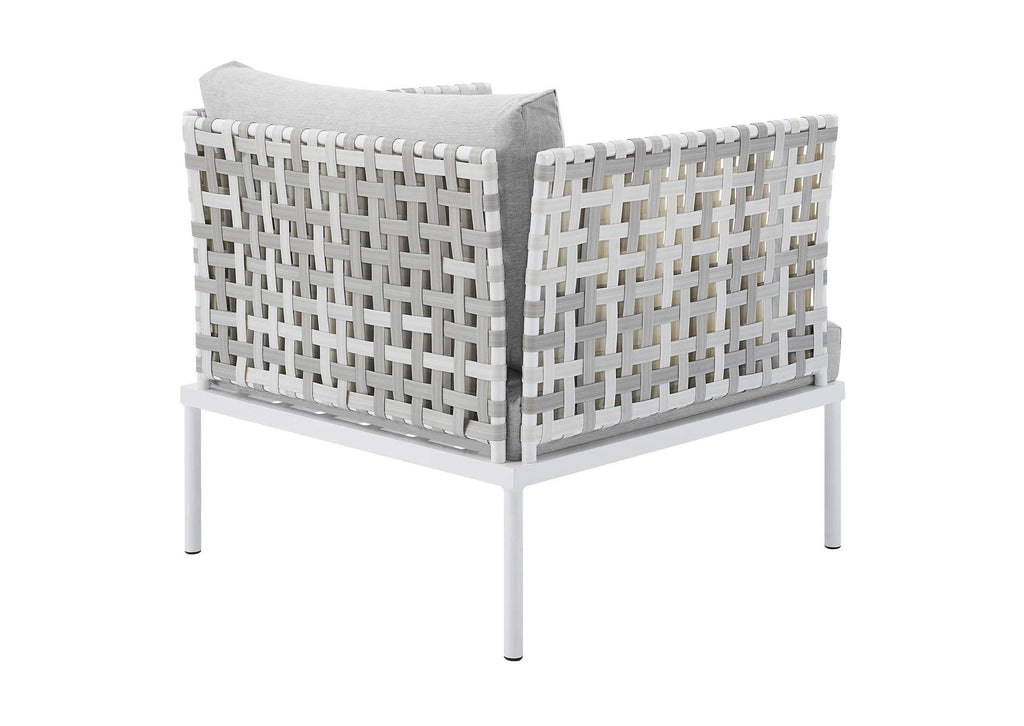 EEI-4541-TAU-GRY Harmony Sunbrella® Basket Weave Outdoor Patio Aluminum Armchair By Modway