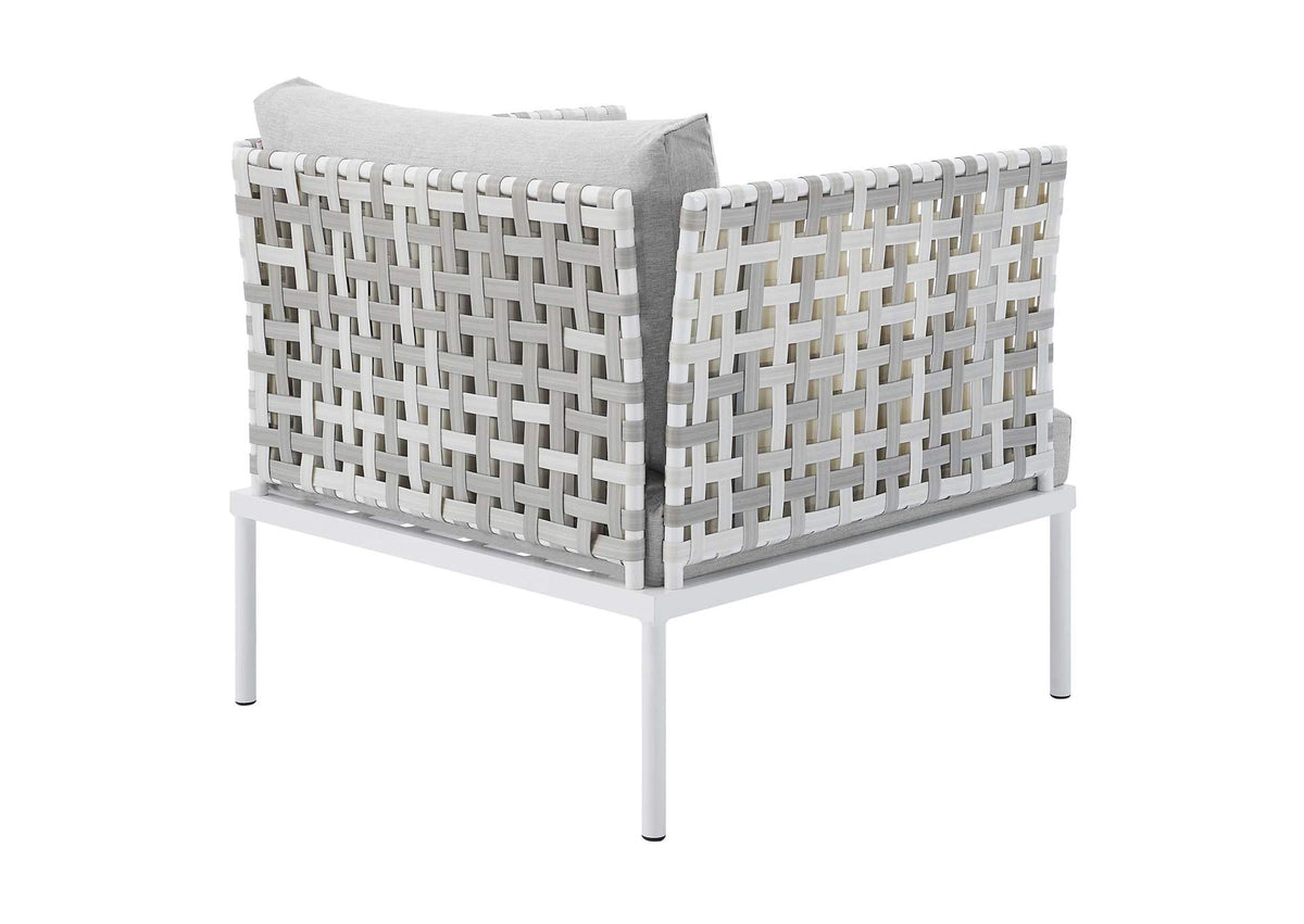 EEI-4541-TAU-GRY Harmony Sunbrella® Basket Weave Outdoor Patio Aluminum Armchair By Modway