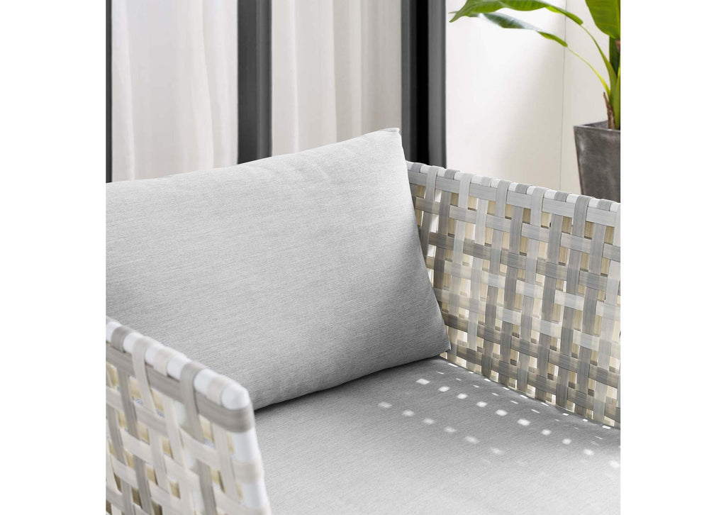 EEI-4541-TAU-GRY Harmony Sunbrella® Basket Weave Outdoor Patio Aluminum Armchair By Modway