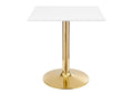 EEI-4546-GLD-WHI Verne 28" Square Dining Table By Modway