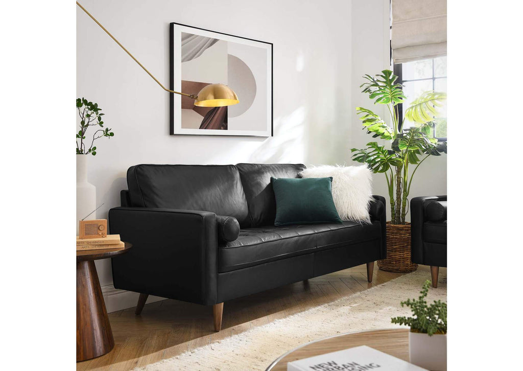 EEI-4633-BLK Valour Leather Sofa By Modway