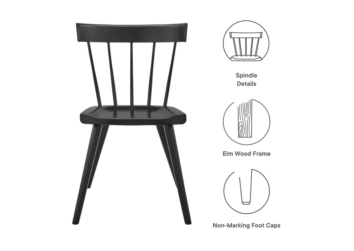 EEI-4650-BLK Sutter Wood Dining Side Chair By Modway