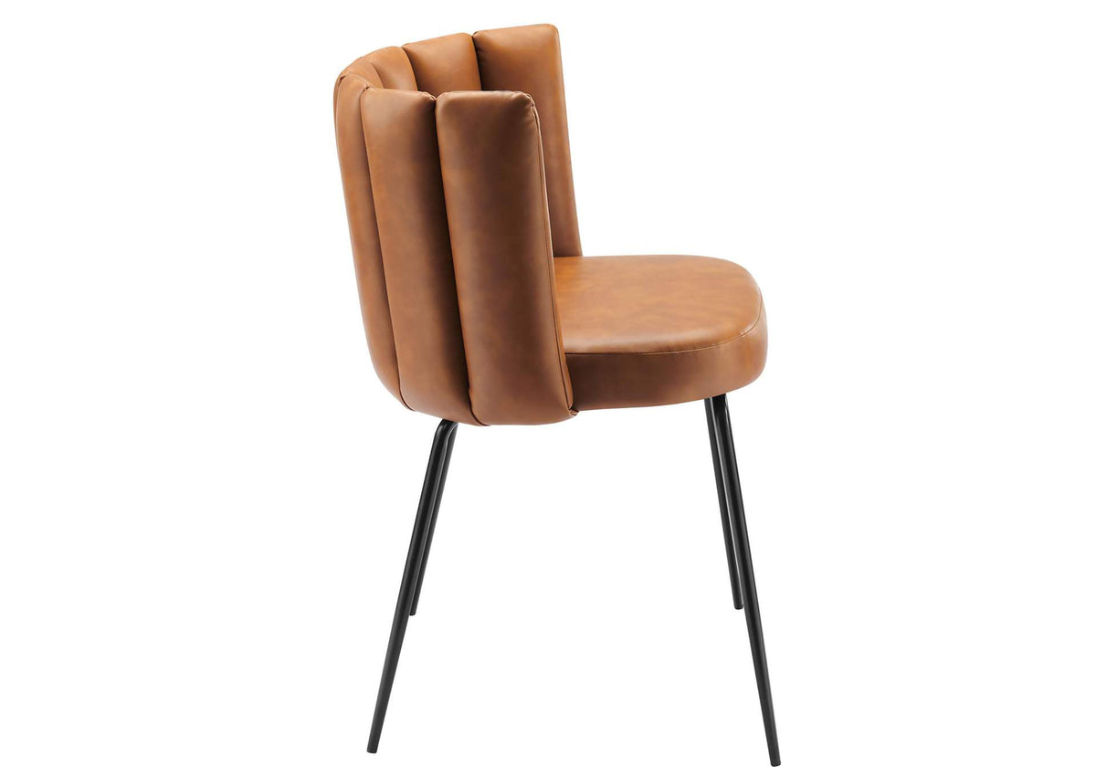 EEI-4676-BLK-TAN Virtue Vegan Leather Dining Chair Set Of 2 By Modway