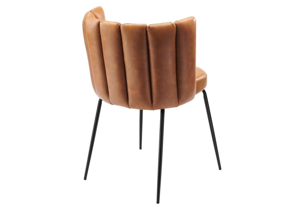 EEI-4676-BLK-TAN Virtue Vegan Leather Dining Chair Set Of 2 By Modway