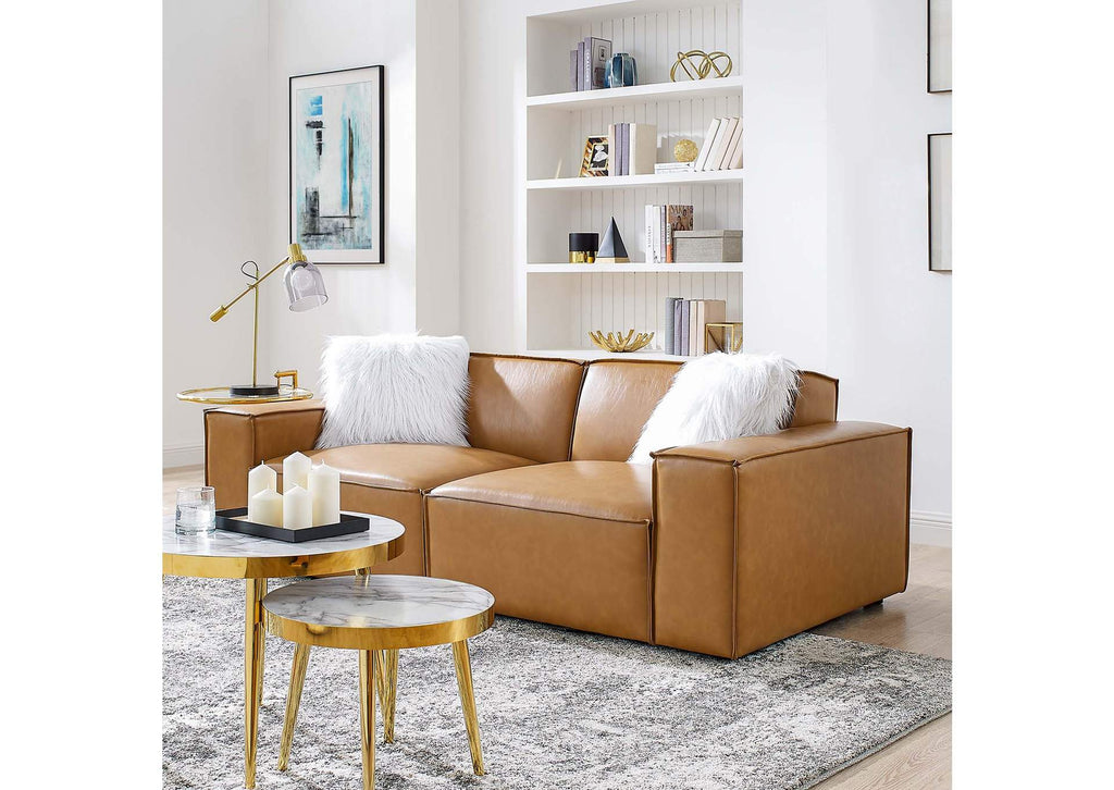 EEI-4707-TAN Restore Vegan Leather Loveseat By Modway