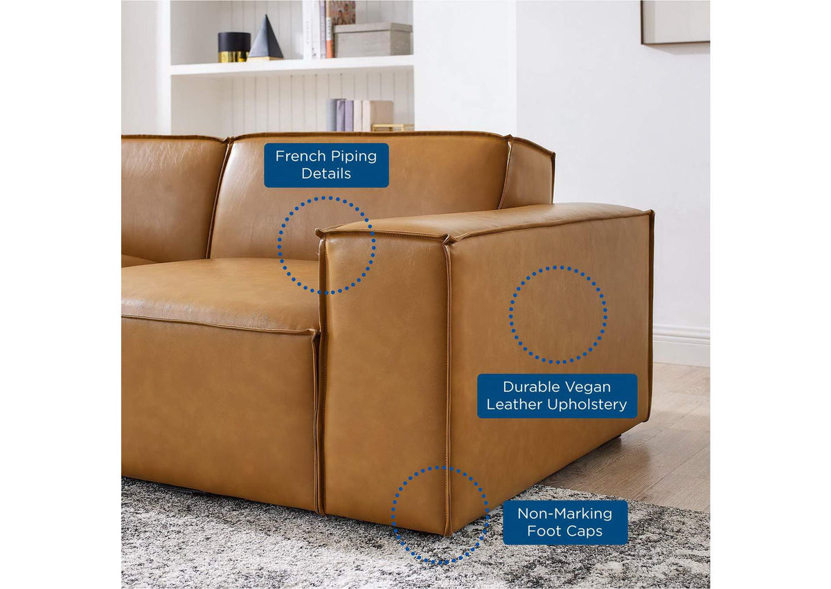 EEI-4708-TAN Restore 3-Piece Vegan Leather Sofa By Modway