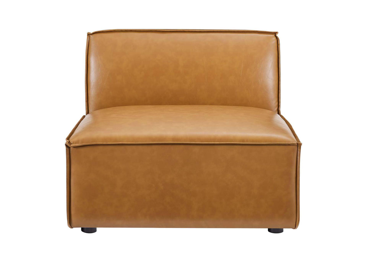 EEI-4709-TAN Restore 4-Piece Vegan Leather Sectional Sofa By Modway