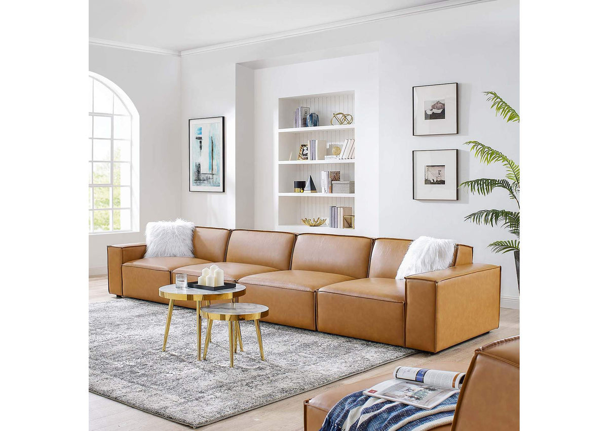 EEI-4710-TAN Restore 4-Piece Vegan Leather Sofa By Modway