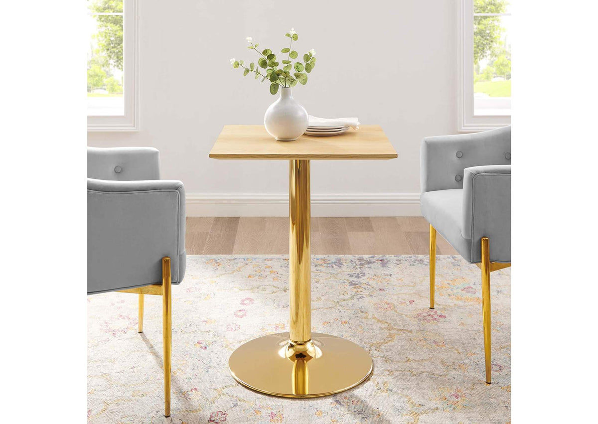 EEI-4741-GLD-NAT Verne 24" Square Dining Table By Modway