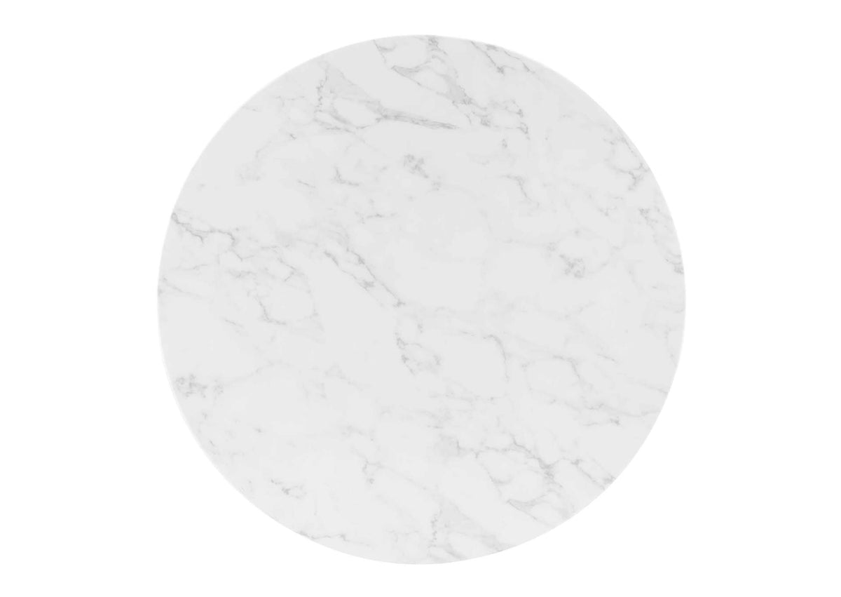 EEI-4749-GLD-WHI Verne 40" Artificial Marble Dining Table By Modway