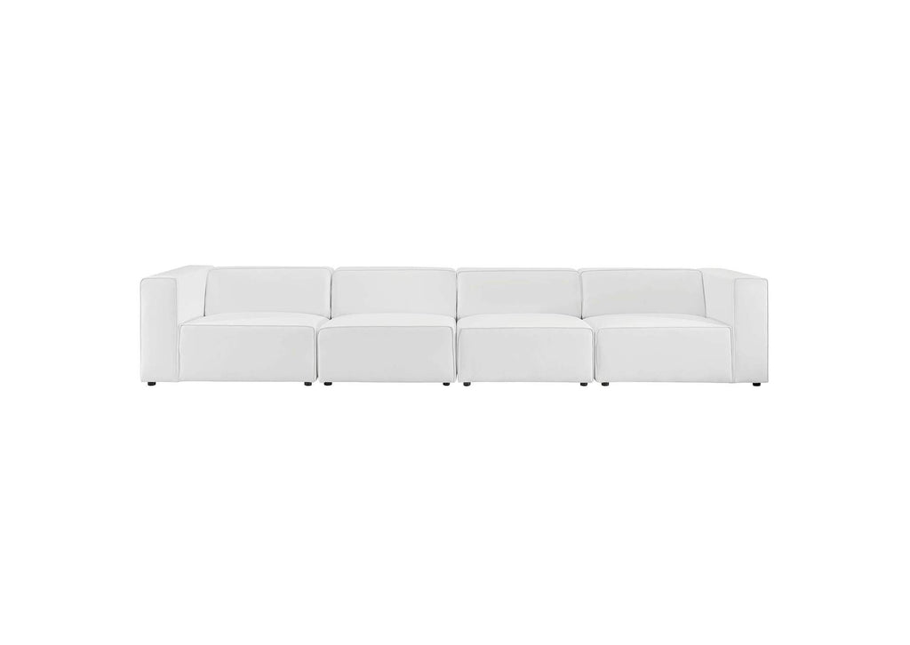 EEI-4793-WHI Mingle 4-Piece Vegan Leather Sectional Sofa By Modway
