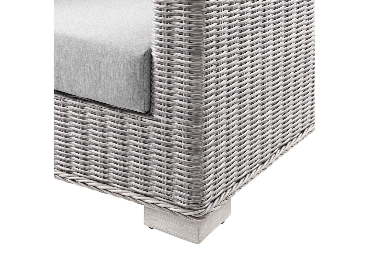 EEI-4842-LGR-GRY Conway Outdoor Patio Wicker Rattan Sofa By Modway