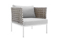EEI-4954-TAN-GRY Harmony Sunbrella® Basket Weave Outdoor Patio Aluminum Armchair By Modway