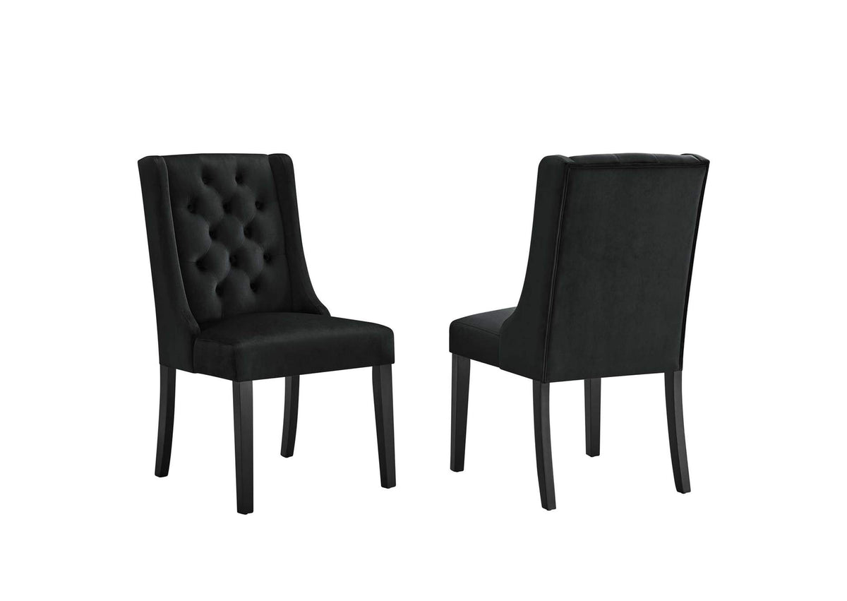 EEI-5013-BLK Baronet Performance Velvet Dining Chairs Set Of 2 By Modway