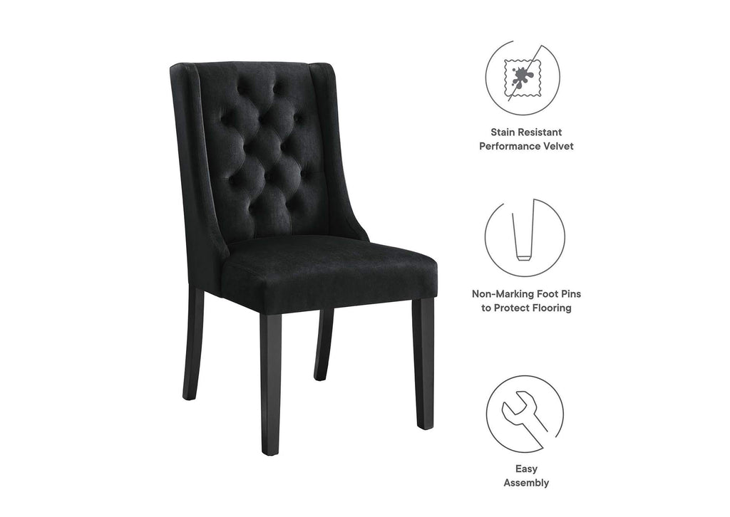 EEI-5013-BLK Baronet Performance Velvet Dining Chairs Set Of 2 By Modway