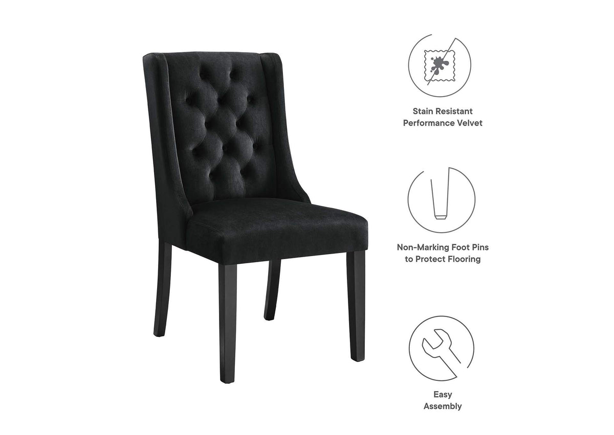 EEI-5013-BLK Baronet Performance Velvet Dining Chairs Set Of 2 By Modway