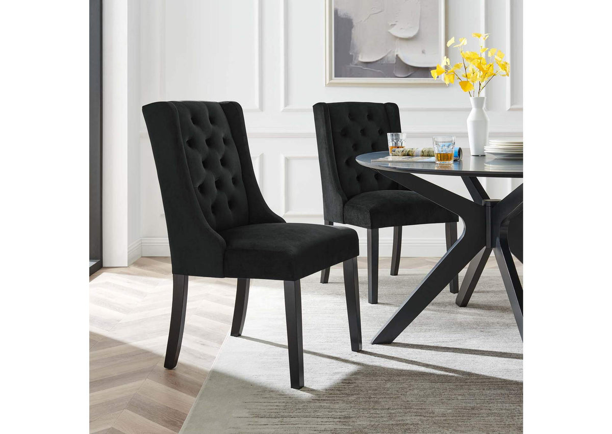 EEI-5013-BLK Baronet Performance Velvet Dining Chairs Set Of 2 By Modway