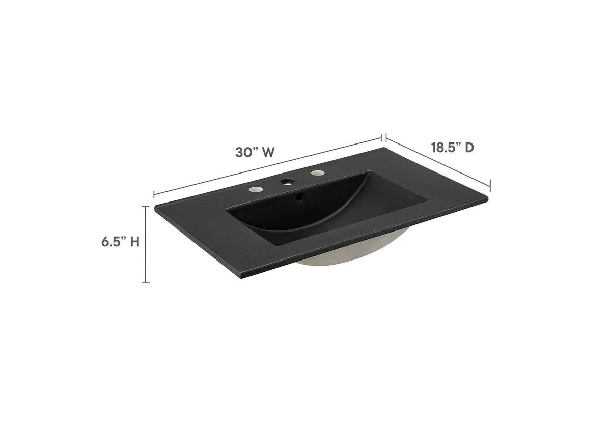 EEI-5070-BLK Cayman 30" Bathroom Sink By Modway