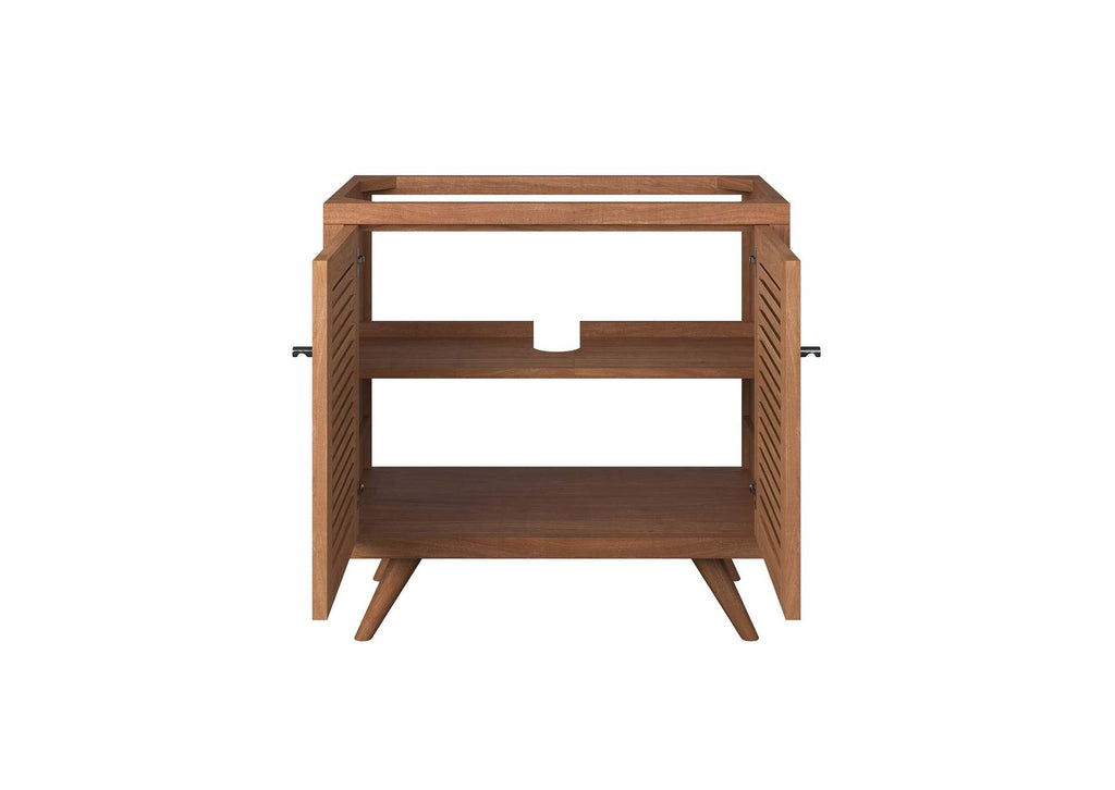 EEI-5087-NAT Birdie 36" Teak Wood Bathroom Vanity Cabinet - Sink Basin Not Included - By Modway