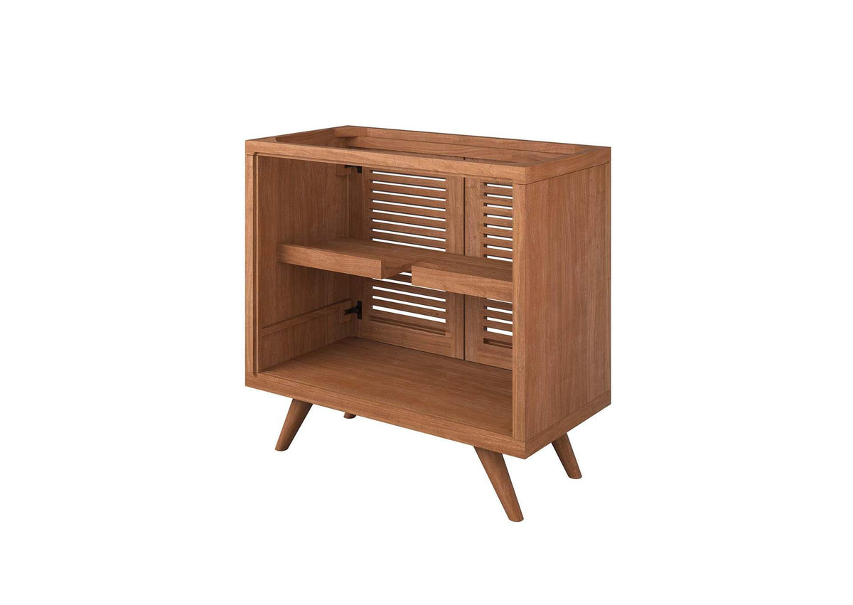 EEI-5087-NAT Birdie 36" Teak Wood Bathroom Vanity Cabinet - Sink Basin Not Included - By Modway