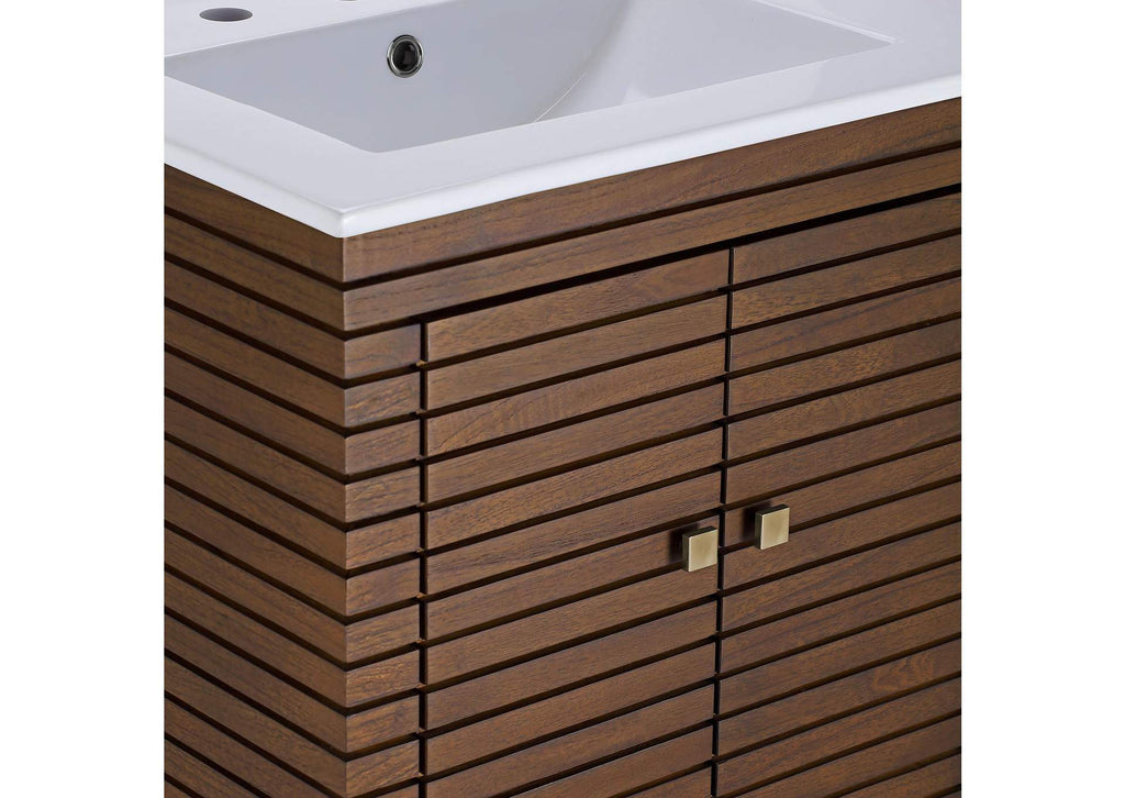 EEI-5114-WAL-WHI Ledger 24" Bathroom Vanity By Modway