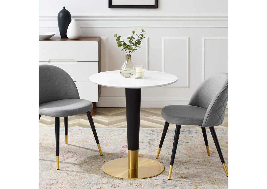 EEI-5116-GLD-WHI Zinque 28" Dining Table By Modway