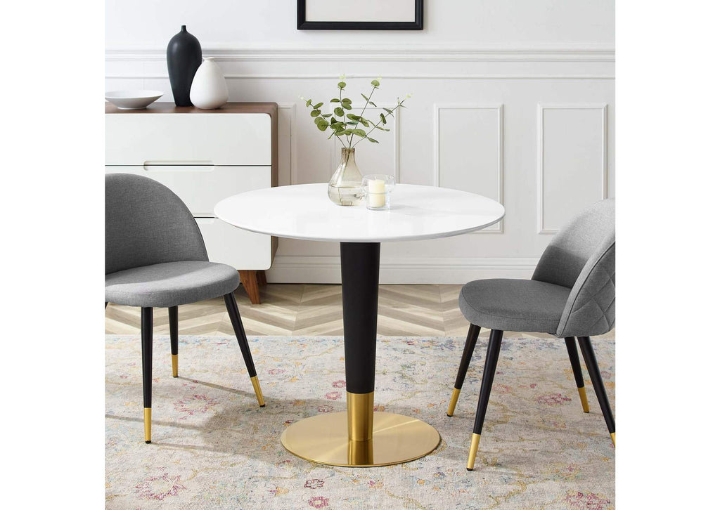 EEI-5117-GLD-WHI Zinque 36" Dining Table By Modway