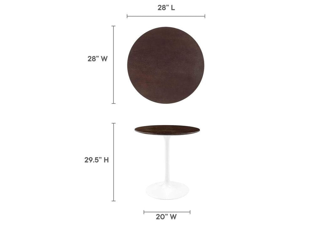 EEI-5155-WHI-CHE Lippa 28" Round Wood Dining Table By Modway