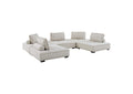 EEI-5210-BEI Saunter 5 Piece Tufted Fabric Fabric Sectional Sofa By Modway
