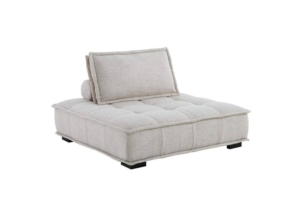EEI-5210-BEI Saunter 5 Piece Tufted Fabric Fabric Sectional Sofa By Modway