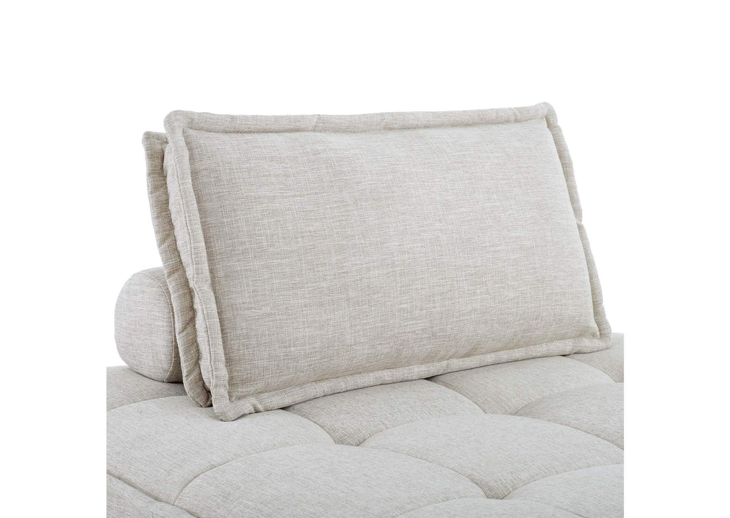 EEI-5210-BEI Saunter 5 Piece Tufted Fabric Fabric Sectional Sofa By Modway