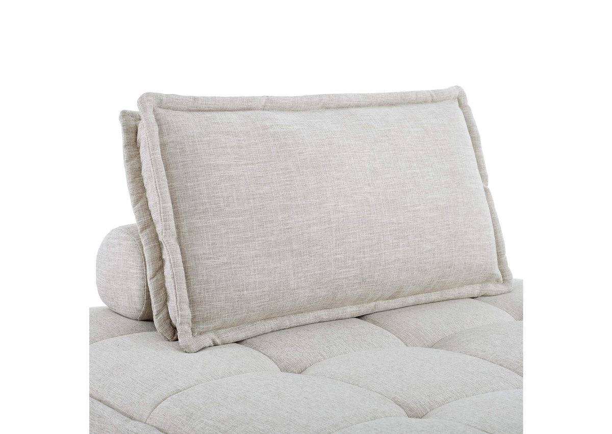 EEI-5210-BEI Saunter 5 Piece Tufted Fabric Fabric Sectional Sofa By Modway
