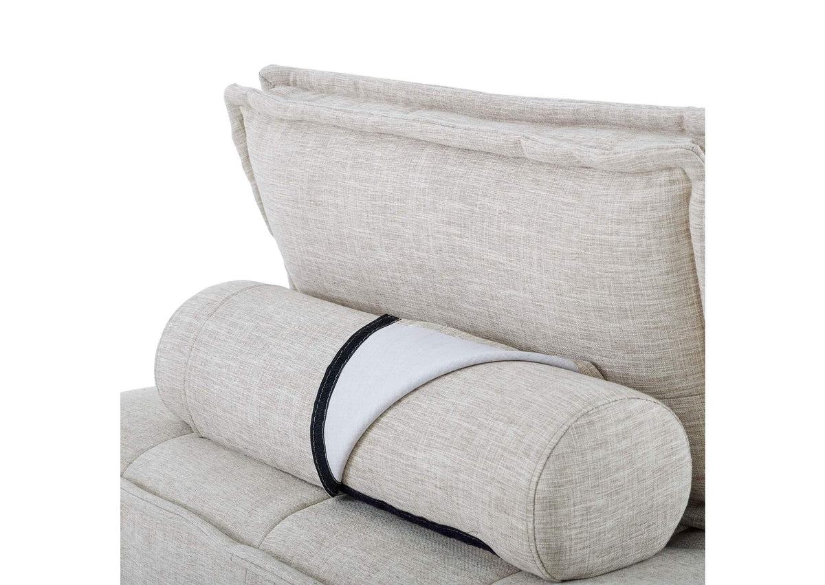 EEI-5210-BEI Saunter 5 Piece Tufted Fabric Fabric Sectional Sofa By Modway