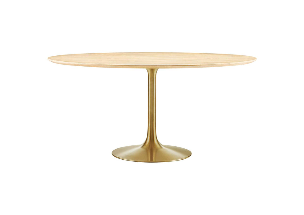 EEI-5233-GLD-NAT Lippa 60" Round Wood Dining Table By Modway