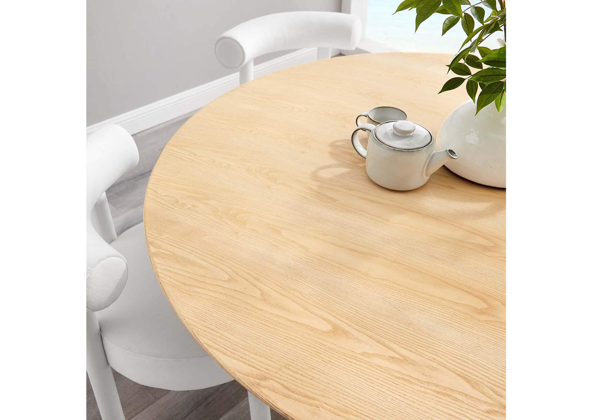 EEI-5233-GLD-NAT Lippa 60" Round Wood Dining Table By Modway