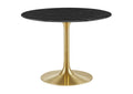 EEI-5238-GLD-BLK Lippa 40" Round Faux Marble Dining Table By Modway