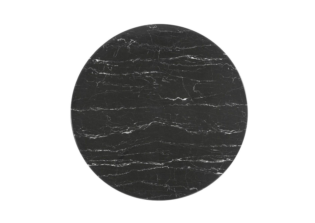 EEI-5238-GLD-BLK Lippa 40" Round Faux Marble Dining Table By Modway