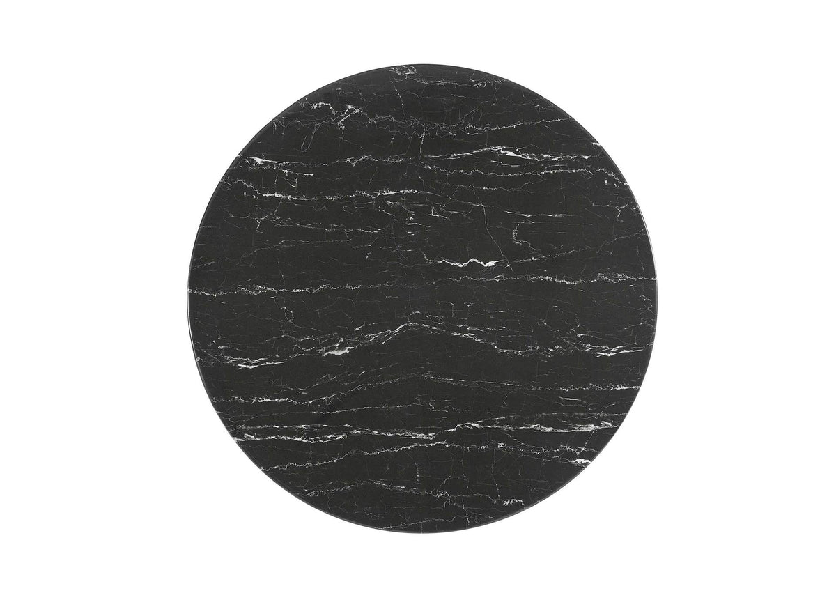 EEI-5238-GLD-BLK Lippa 40" Round Faux Marble Dining Table By Modway
