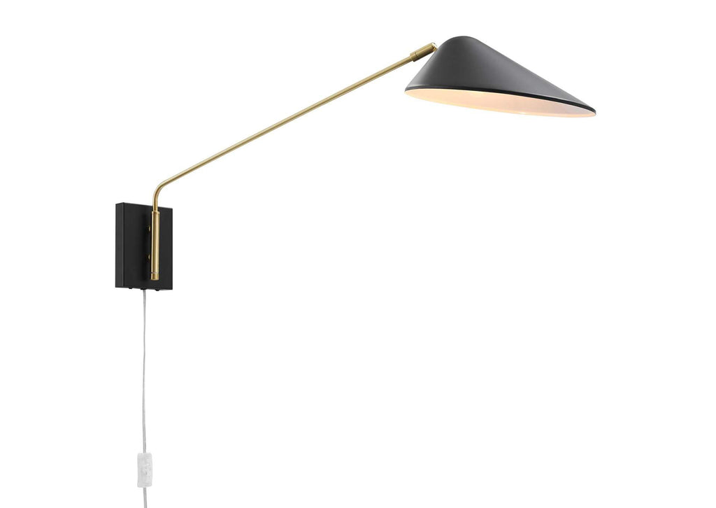 EEI-5295-BLK Journey 24" Swing Arm Wall Sconce By Modway