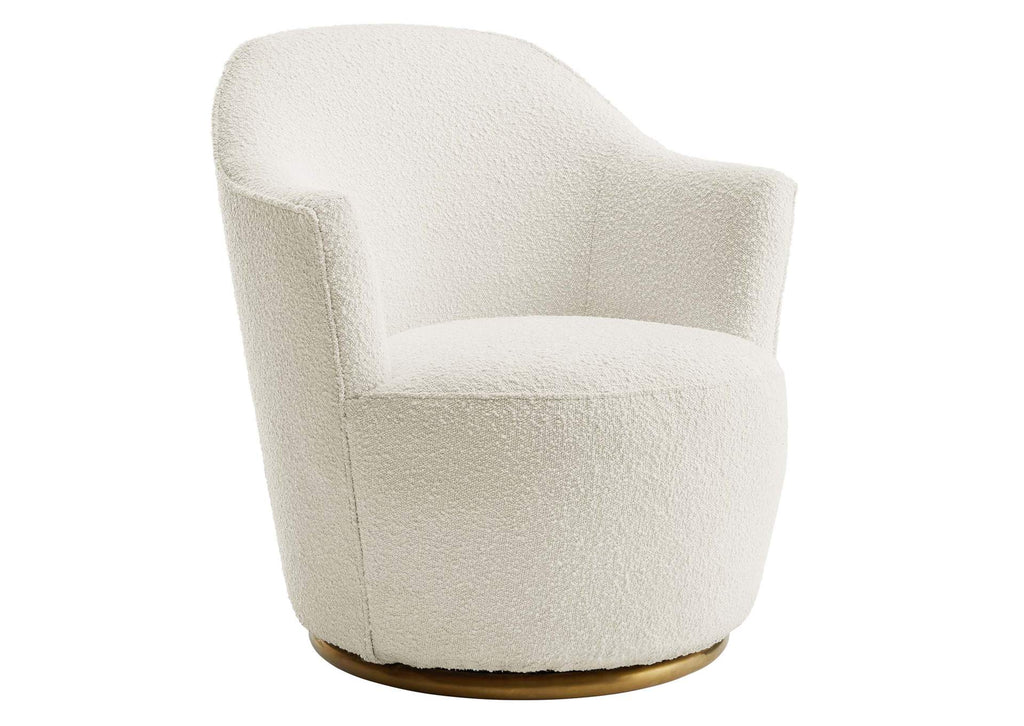 EEI-5311-WHI Nora Boucle Upholstered Swivel Chair By Modway