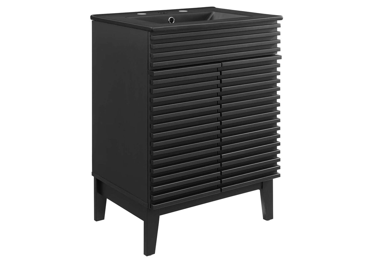 EEI-5350-BLK-BLK Render 24" Bathroom Vanity By Modway