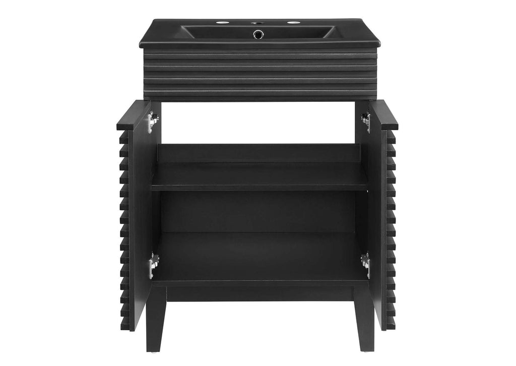 EEI-5350-BLK-BLK Render 24" Bathroom Vanity By Modway