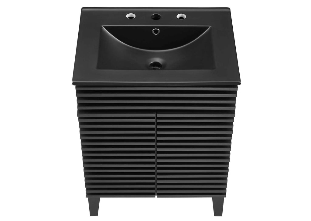 EEI-5350-BLK-BLK Render 24" Bathroom Vanity By Modway