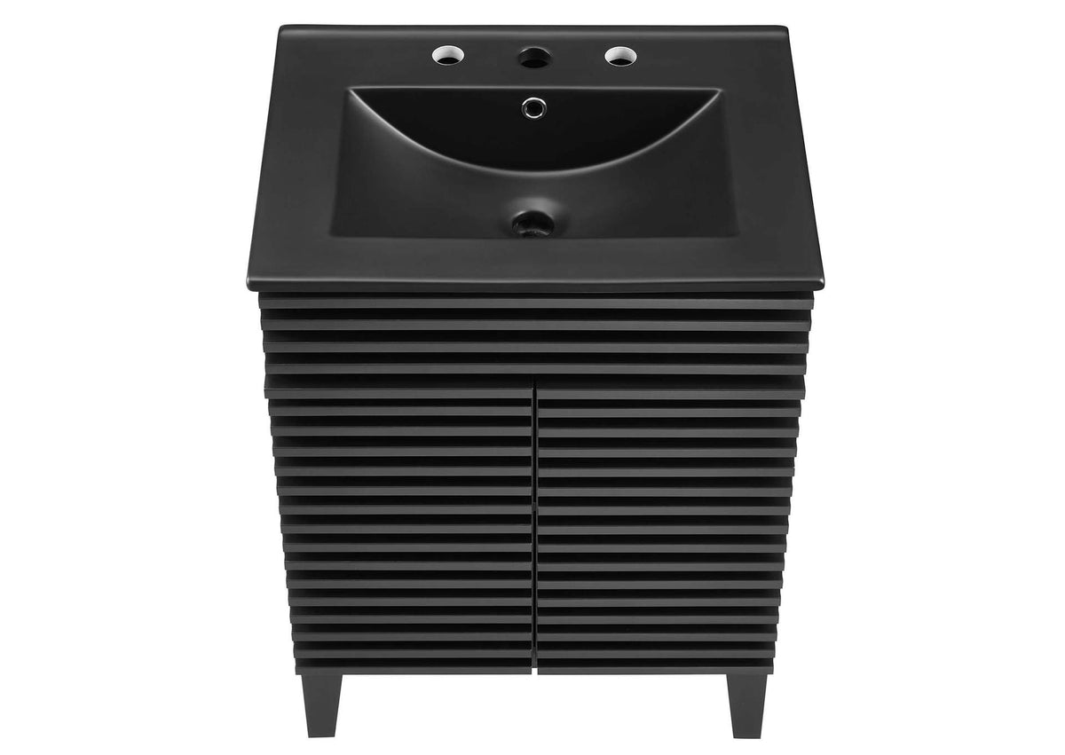 EEI-5350-BLK-BLK Render 24" Bathroom Vanity By Modway